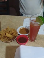 Chips and Salsa and Bean's and Michelada