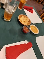 Chips Salsa and Bean Dip
